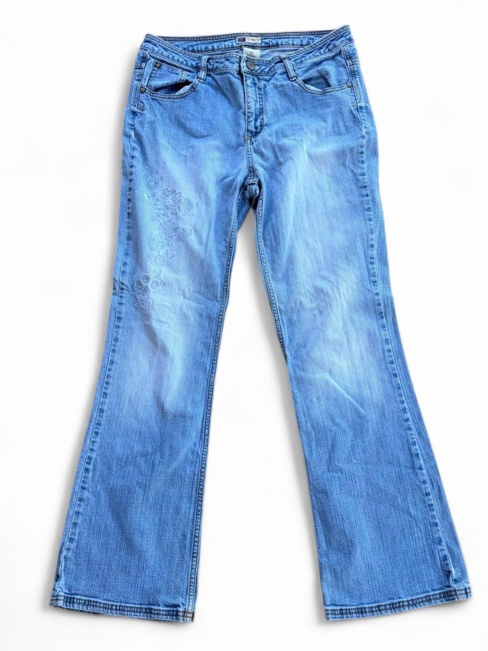 Faded Glory Mid-2000s Y2K Embroidered Bootcut Denim Jeans